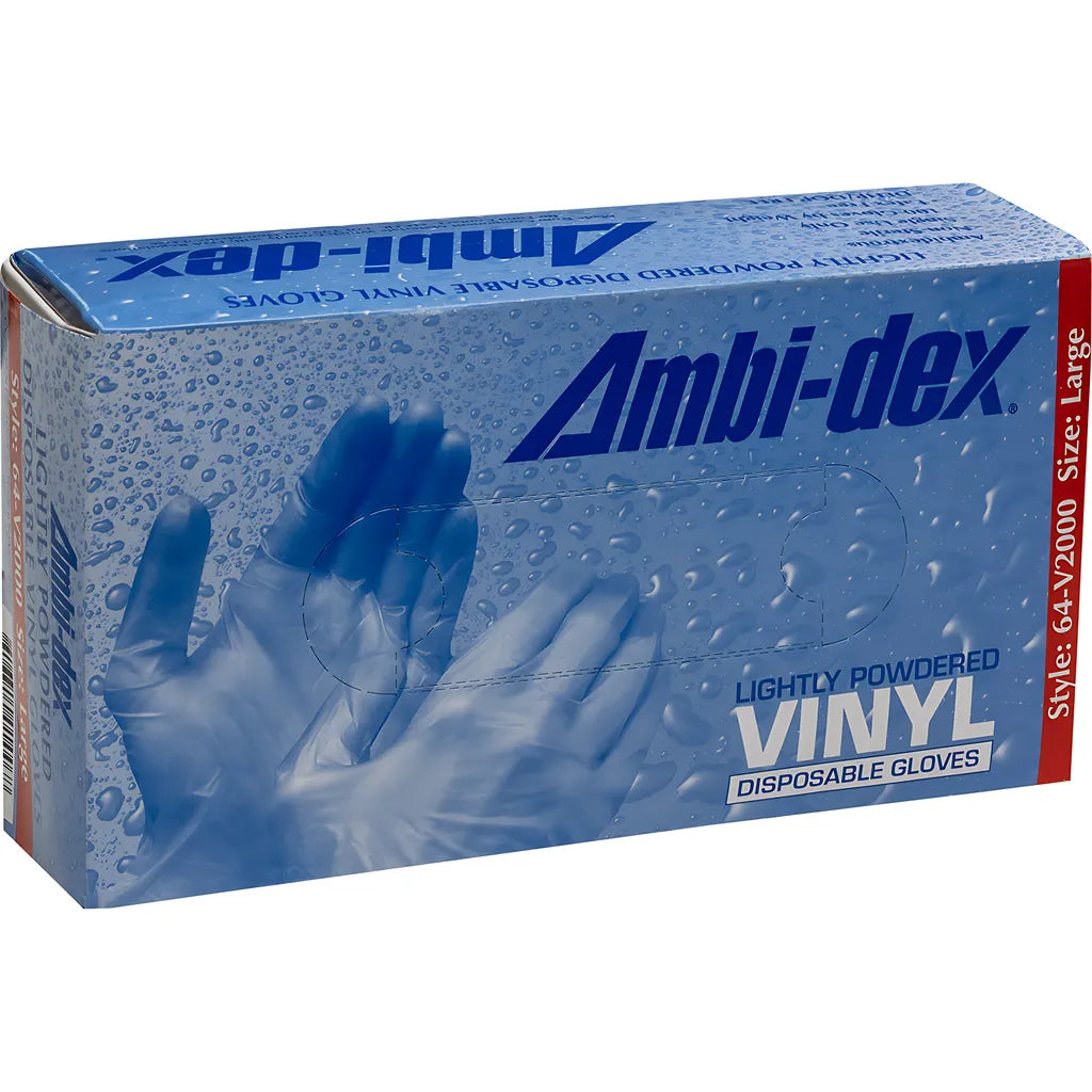 Ambi-Dex 64-V2000/M Industrial Grade Disposable Vinyl Glove, Powdered - 4 Mil 64-V2000M-20847