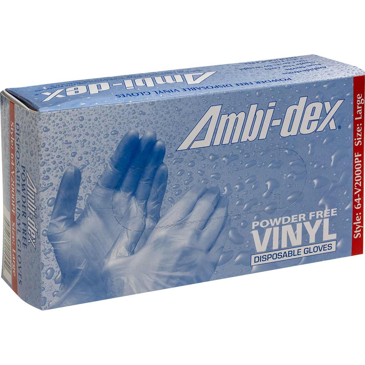 Ambi-dex 64-V2000PF/L Industrial Grade Disposable Vinyl Glove, Powder Free - 4 Mil