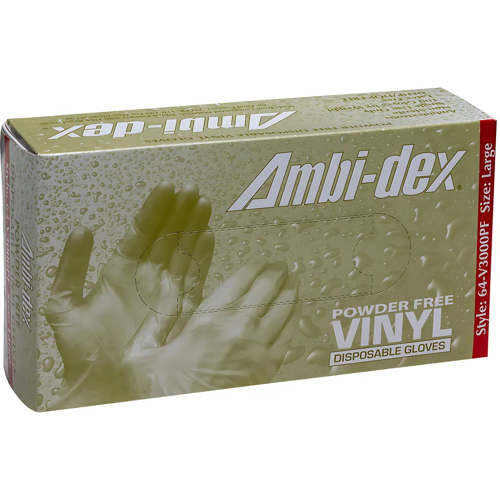 Ambi-Dex 64-V3000Pf/L Industrial Grade Disposable Vinyl Glove, Powder Free - 3 Mil 64-V3000PFL-20883