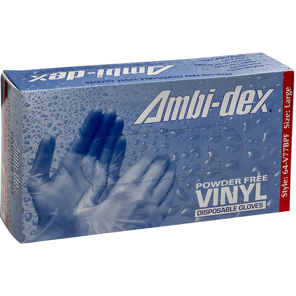 Ambi-Dex 64-V77Bpf/L Industrial Grade Disposable Vinyl Glove, Powder Free - 5 Mil 64-V77BPFL-20893