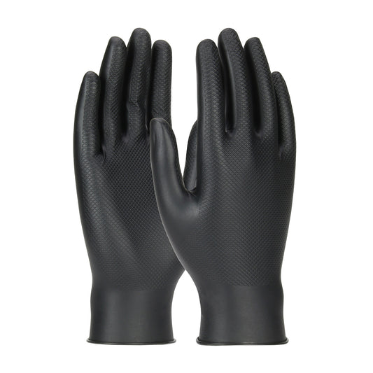 Grippaz 67-246/L Extended Use Ambidextrous Nitrile Glove with Textured Fish Scale Grip - 6 Mil