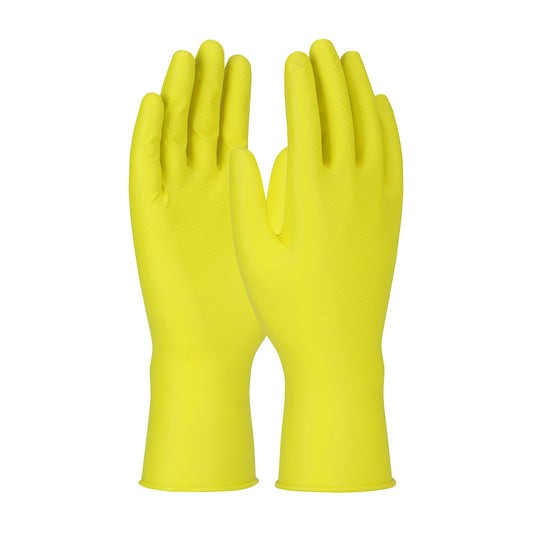 Grippaz 67-306/S Extended Use Ambidextrous Nitrile Glove with Textured Fish Scale Grip - 6 Mil