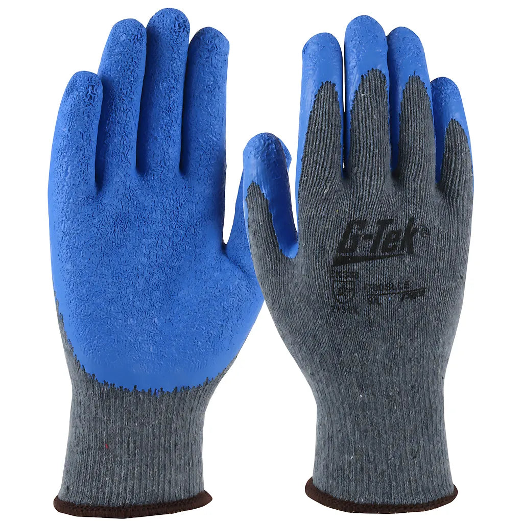 G-Tek 700Slce/L Economy Light Weight Seamless Knit Polyester Glove With Latex Coated Crinkle Grip On Palm & Fingers 700SLCEL-21128