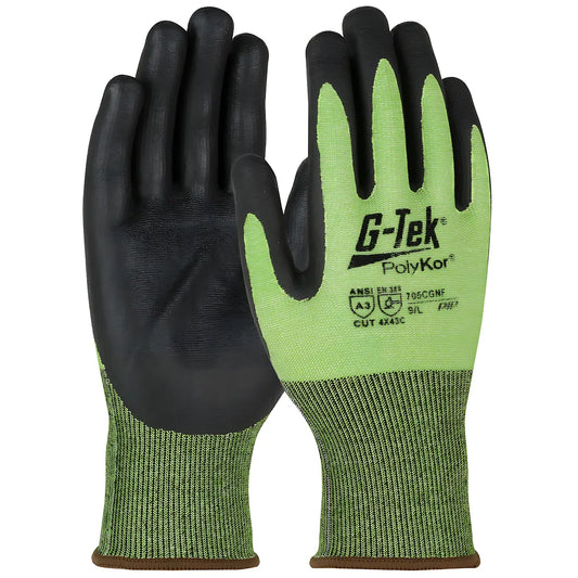 G-Tek 705Cgnf/2Xl Hi-Vis Seamless Knit Polykor Blended Glove With Nitrile Foam Coated Grip On Palm & Fingers 705CGNF2XL-21286