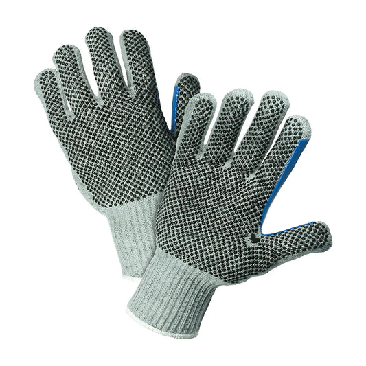 West Chester 712Skbsgt/L Heavy Weight Seamless Knit Cotton/Polyester Glove With Pvc Dotted Grip - Double-Sided W/ Extended Thumb Crotch 712SKBSGTL-21341