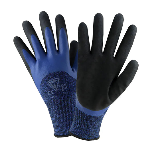 West Chester 713Bldd/2Xl Seamless Knit Polyester Glove With Double Dipped Latex Sandy Foam Grip On Palm & Fingers 713BLDD2XL-21361