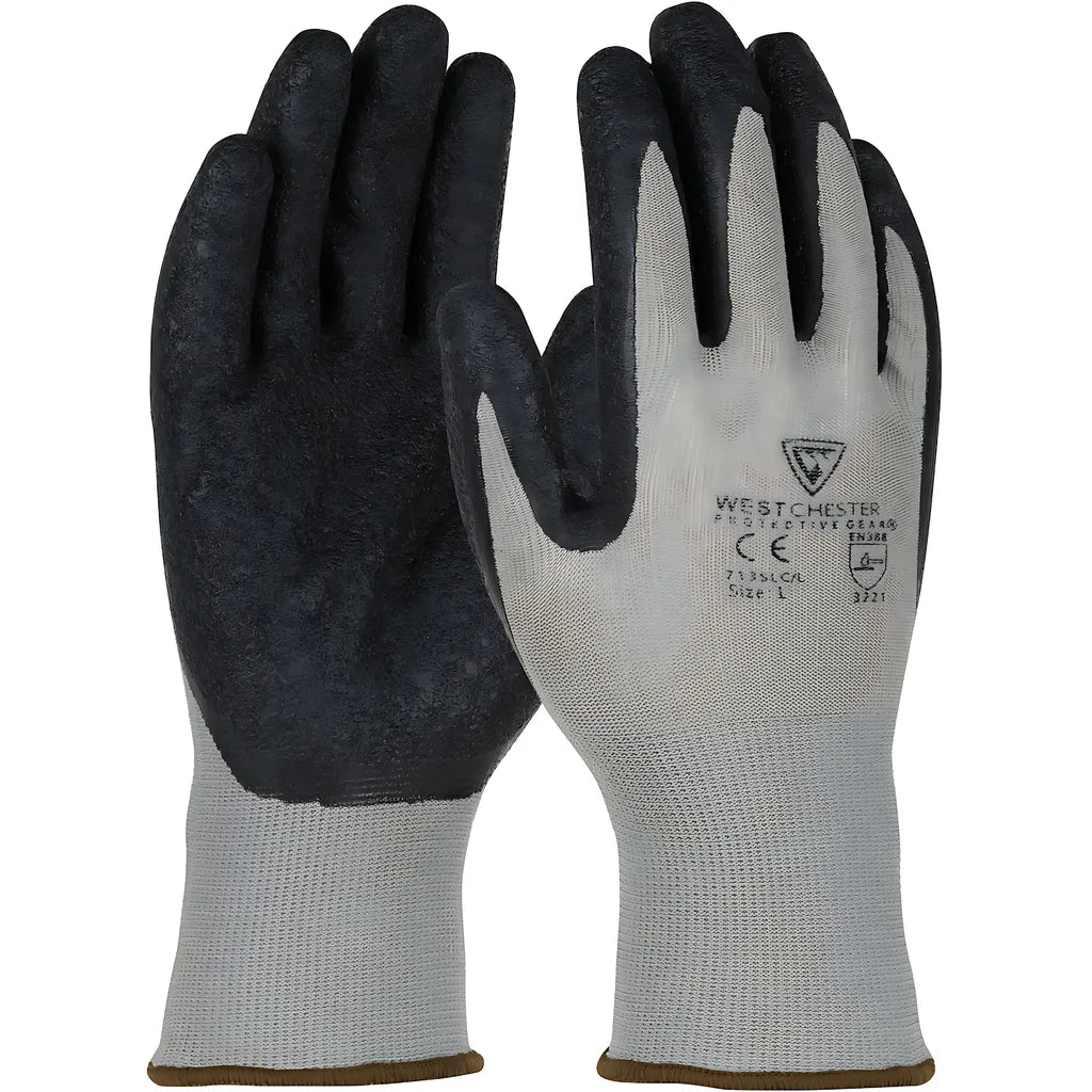West Chester 713Slc/L Seamless Knit Nylon Glove With Latex Coated Crinkle Grip On Palm & Fingers 713SLCL-21418