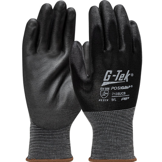 West Chester 713SUCB/XS Seamless Knit Nylon Glove with Polyurethane Coated Flat Grip on Palm & Fingers