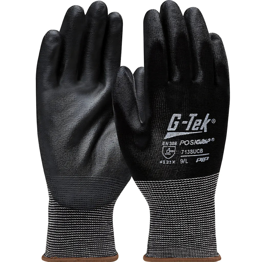 West Chester 713Sucb/L Seamless Knit Nylon Glove With Polyurethane Coated Flat Grip On Palm & Fingers 713SUCBL-21452