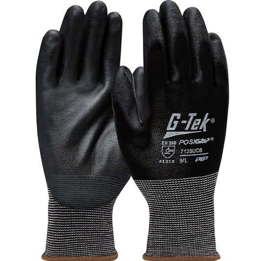 West Chester 713Sucb/M Seamless Knit Nylon Glove With Polyurethane Coated Flat Grip On Palm & Fingers 713SUCBM-21450