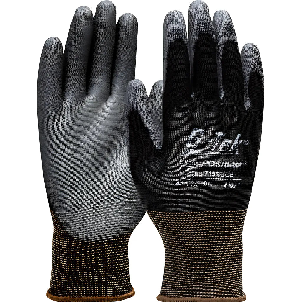 West Chester 713Sugb/L Seamless Knit Nylon Glove With Polyurethane Coated Flat Grip On Palm & Fingers 713SUGBL-21464