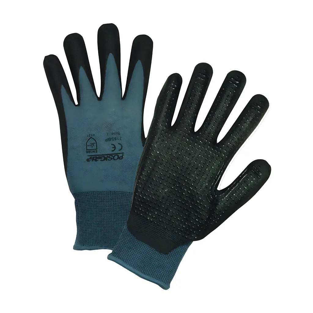 West Chester 715Sbp/L Seamless Knit Nylon Glove With Nitrile Coated Foam Grip On Palm & Fingers - Micro Dotted Grip 715SBPL-21484