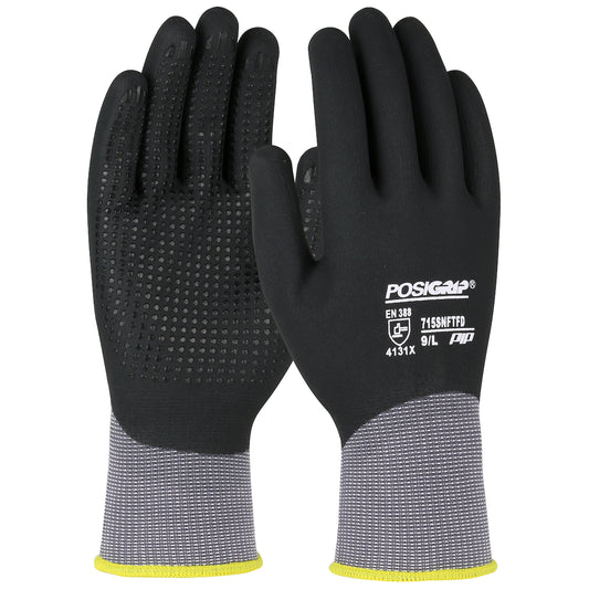 PIP 715SNFTFD/S Seamless Knit Nylon Glove with Nitrile Coated Foam Grip on Full Hand - Micro Dot Grip