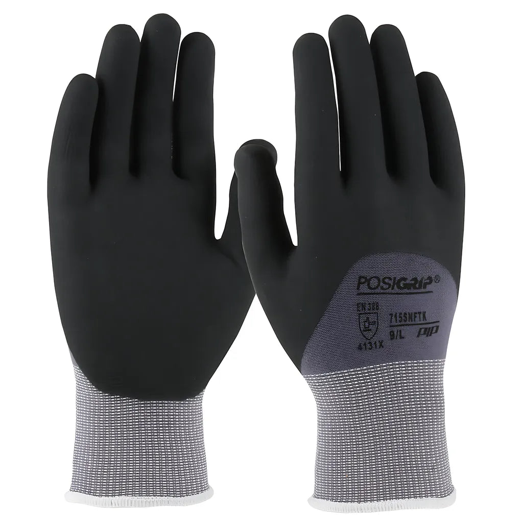 Pip 715Snftk/L Premium Seamless Knit Nylon/Spandex Glove With Nitrile Coated Foam Grip On Palm, Fingers & Knuckles 715SNFTKL-21519