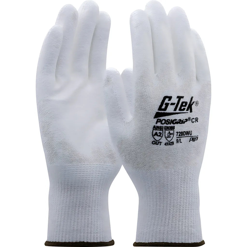 G-Tek 720Dwu/L Seamless Knit Polykor Blended Glove With Polyurethane Coated Smooth Grip On Palm & Fingers 720DWUL-21584