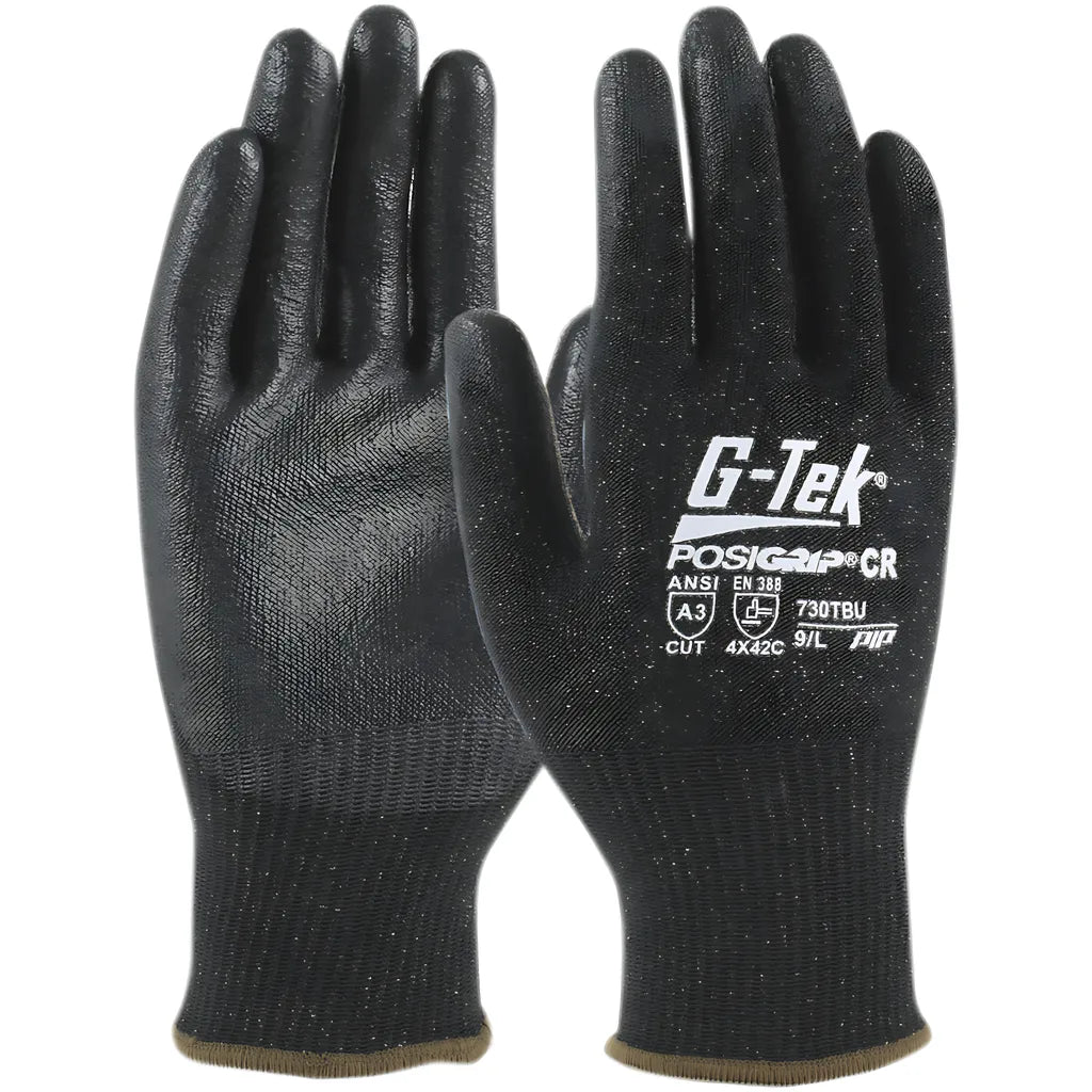 G-Tek 730Tbu/S Seamless Knit Polykor Blended Glove With Polyurethane Coated Flat Grip On Palm & Fingers 730TBUS-21607