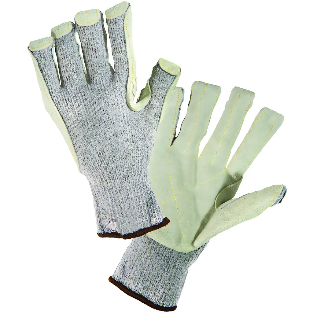 G-Tek 730Tglp/L Seamless Knit Hppe Blend Glove With Split Cowhide Leather Palm And Dupont Kevlar Stitching - Knit Wrist 730TGLPL-21613