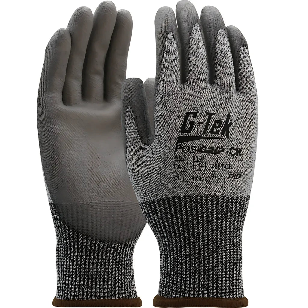 G-Tek 730Tgu/L Seamless Knit Polykor Blended Glove With Polyurethane Coated Flat Grip On Palm & Fingers 730TGUL-21618