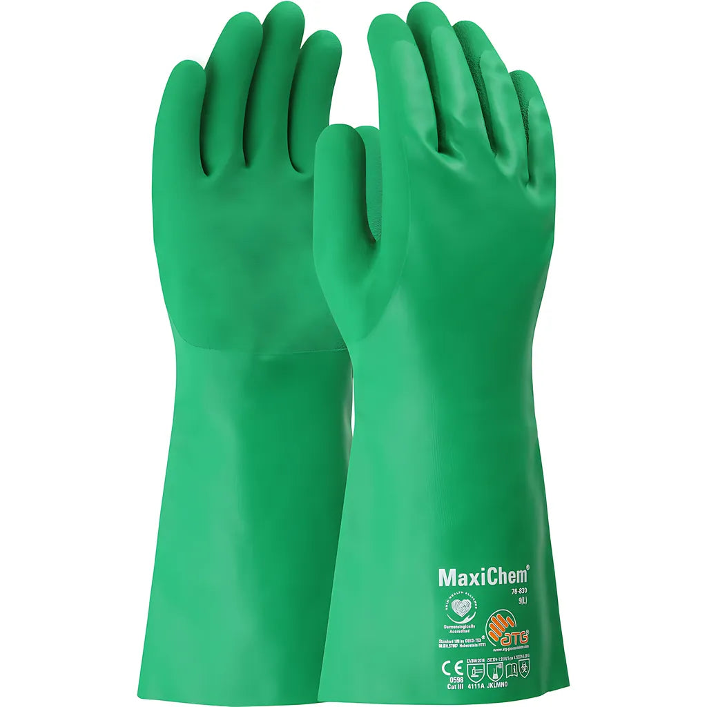 Atg 76-830/Xl Nitrile Blend Coated Glove With Nylon / Elastane Liner And Non-Slip Grip On Palm & Fingers – 14" 76-830XL-21679