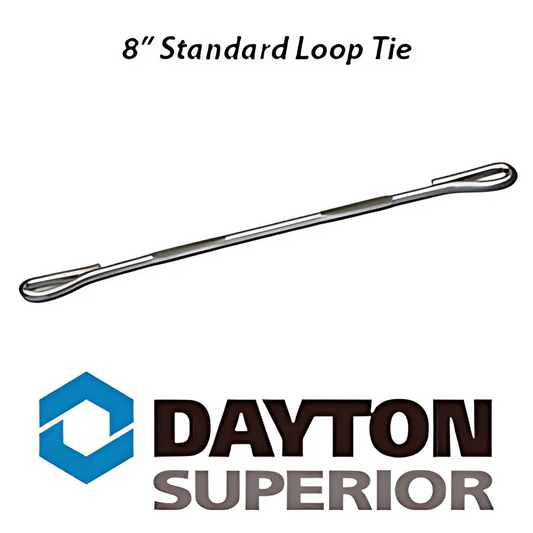 8" Dayton Superior Standard Loop Panel Tie Designed For Panel Forming System - 100 To A Box.. Available With A Variety Of Breakbacks, Cones, And Water Resistant Washer. 8-STD-LOOP-TIE-6