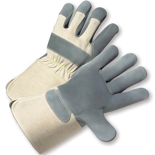 West Chester 800-Aaa/L Premium Grade Split Cowhide Leather Palm Glove With Canvas Back - Rubberized Gauntlet Cuff 800-AAAL-21733