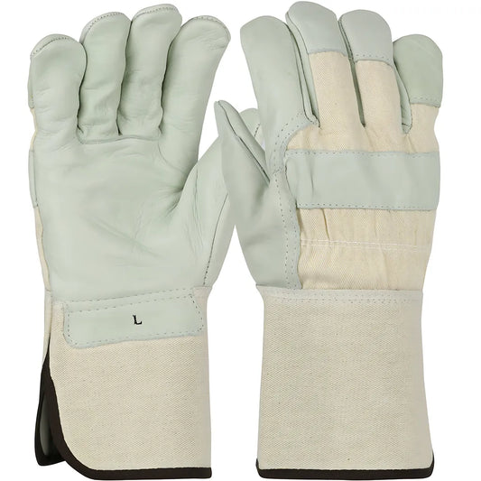 West Chester 8000/L Premium Top Grain Cowhide Leather Palm Glove With Fabric Back - Rubberized Gauntlet Cuff 8000L-21729