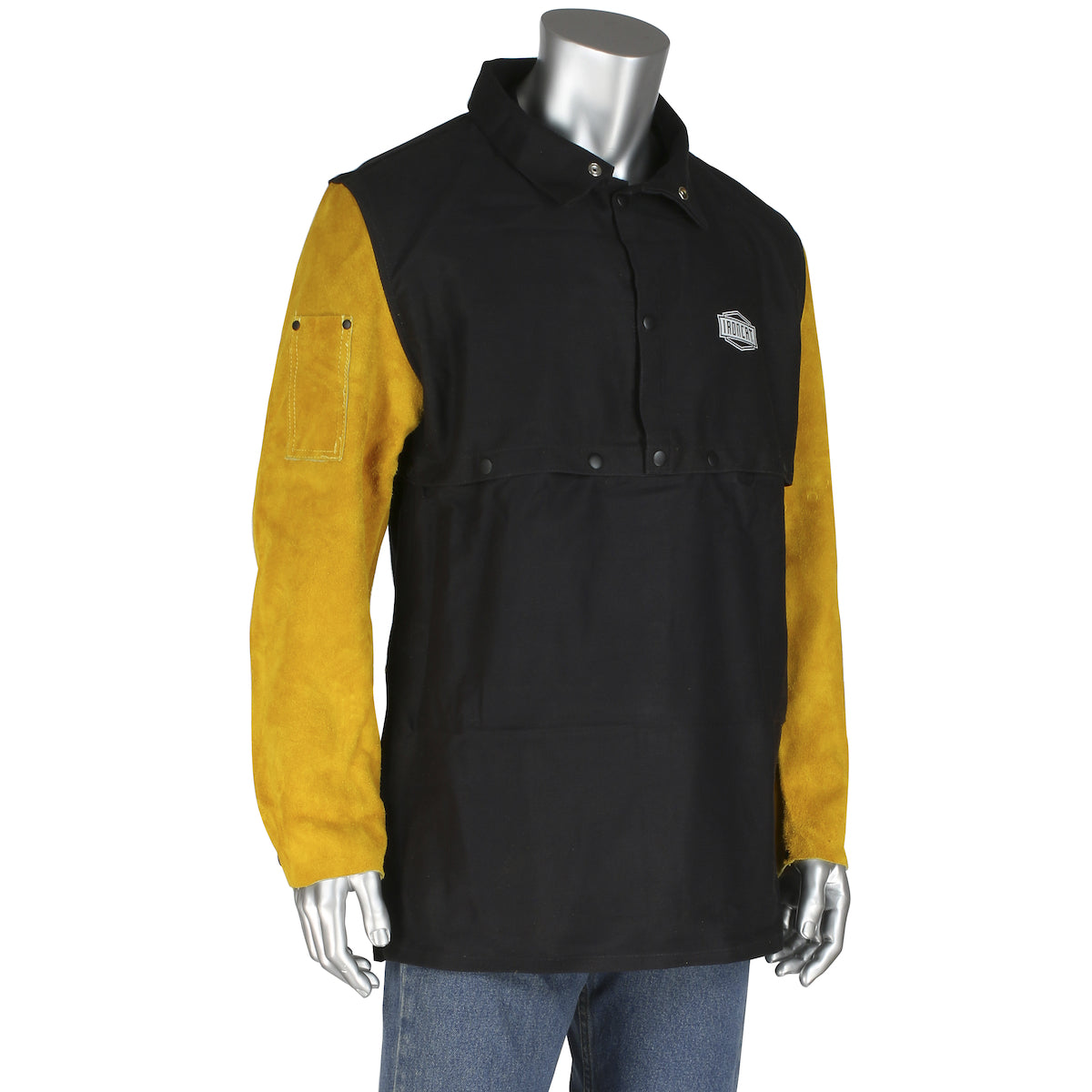 Ironcat 8051/4XL Combination FR Cotton / Leather Cape Sleeve with Apron