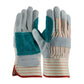 Pip 85-7512J/M Economy Grade Split Cowhide Leather Double Palm Glove With Fabric Back - Rubberized Safety Cuff 85-7512JM-21913
