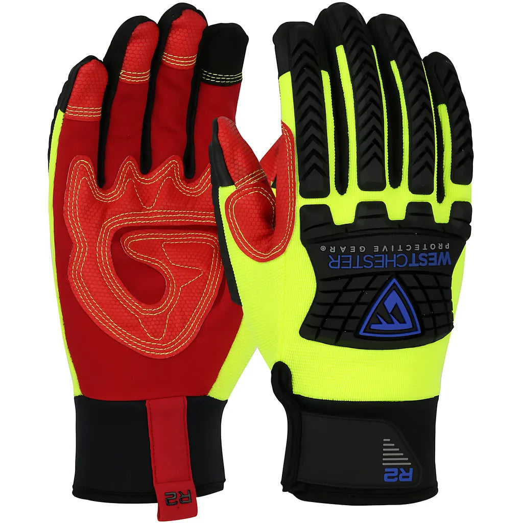 West Chester 87810/Xl Safety Rigger Synthetic Leather Double Palm With Silicone Grip And Fabric Back - Tpr Impact Protection 87810XL-22003
