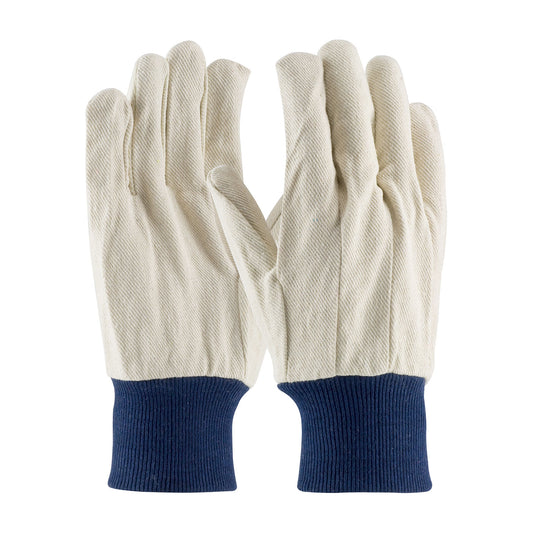 West Chester 710BKWK Economy Grade Polyester/Cotton Canvas Single Palm Glove - Blue Knit Wrist