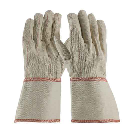 PIP 92-918G Cotton Canvas Double Palm Glove with Nap-In Finish - Gauntlet Cuff