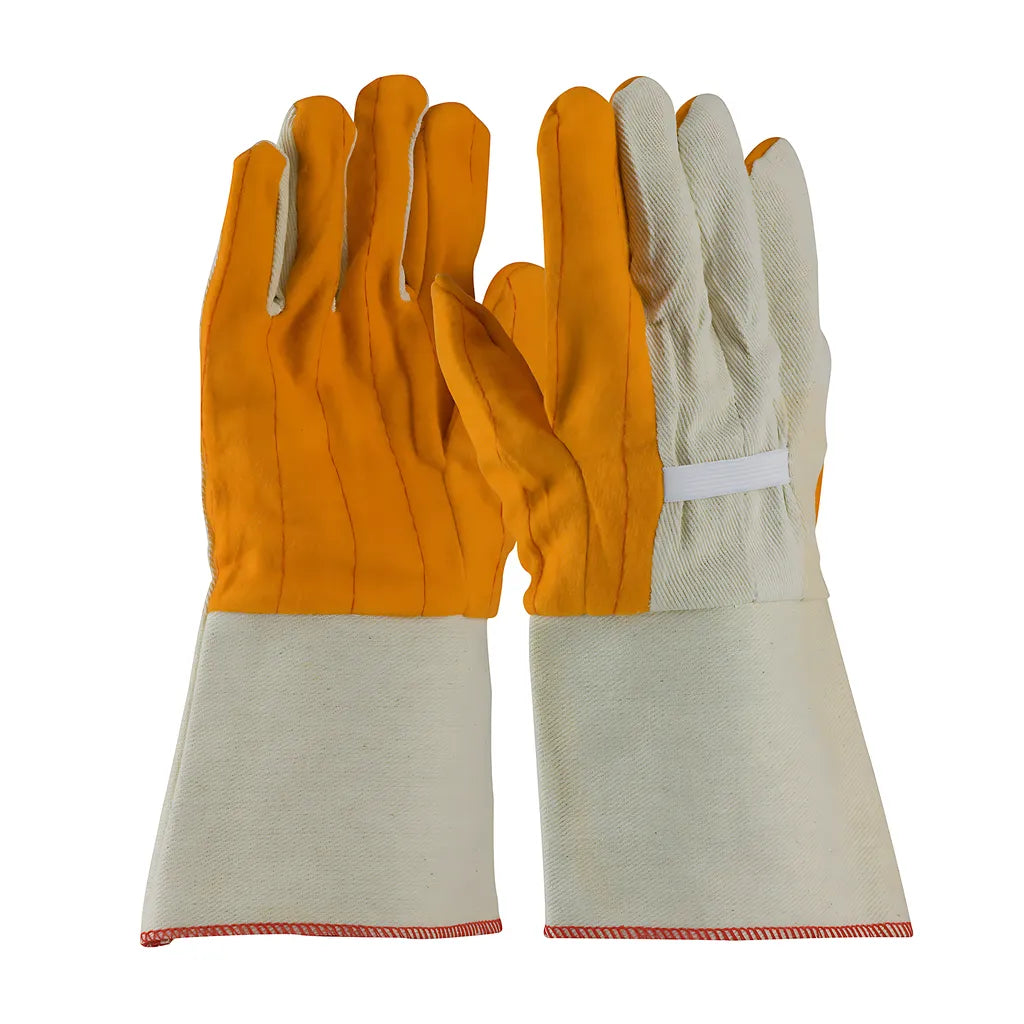 Pip 93-578G Premium Grade Chore Glove With Double Layer Palm, Canvas Back And Nap-Out Finish - Rubberized Gauntlet Cuff 93-578G-22731