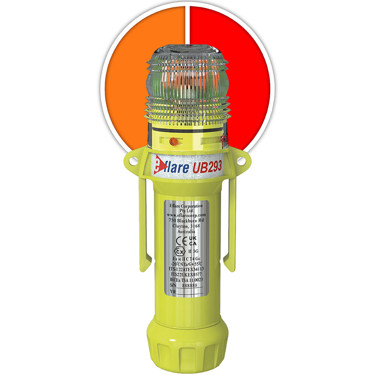 E-flare 939-UB293-R/A 8" Safety & Emergency Beacon - Alternating Red/Amber
