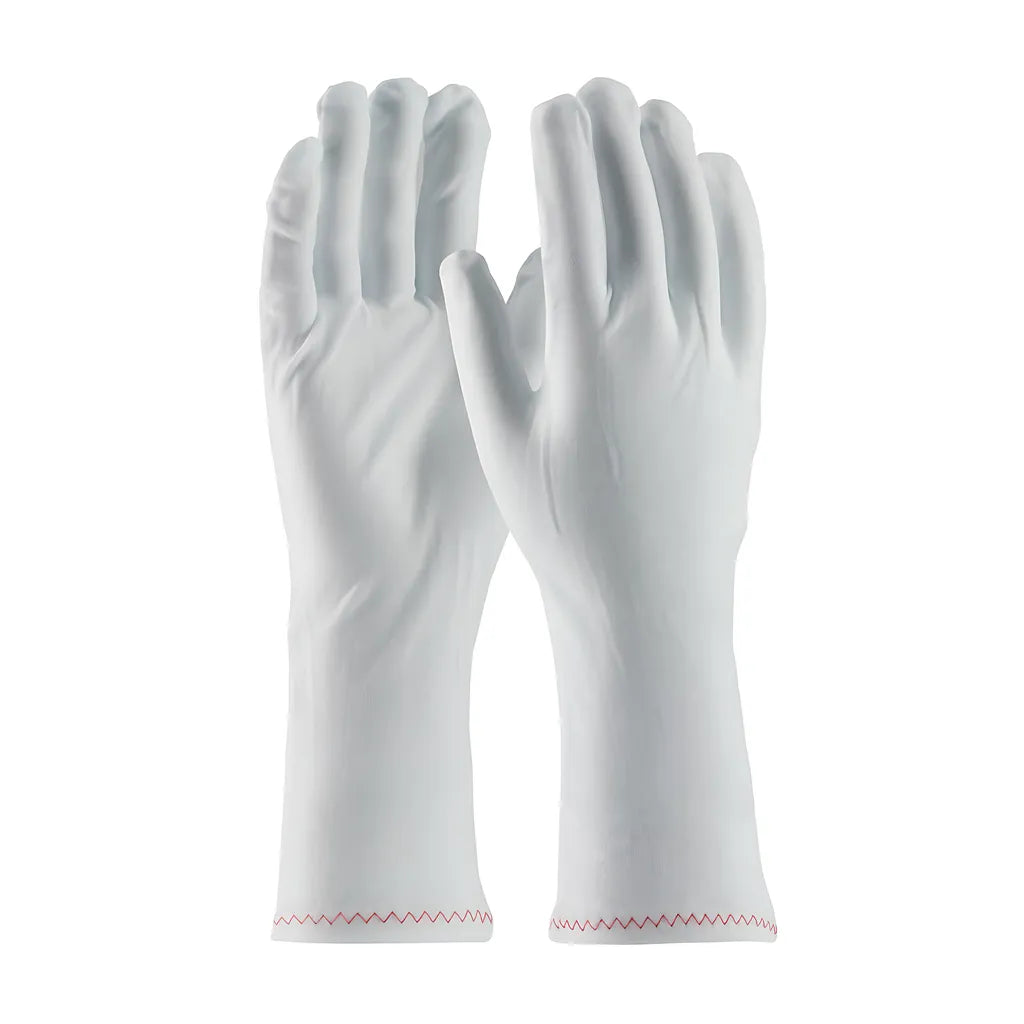 Cleanteam 98-703/12 Stretch Nylon Inspection Glove With Zig-Zag Stitched Rolled Hem - 12" 98-70312-22938