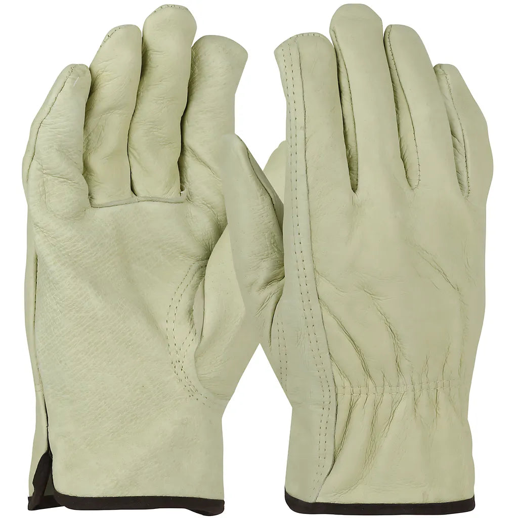 West Chester 994Kf/L Economy Top Grain Pigskin Leather Drivers Glove With Red Fleece Lining - Keystone Thumb 994KFL-22999
