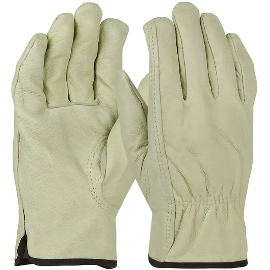 West Chester 994Kf/M Economy Top Grain Pigskin Leather Drivers Glove With Red Fleece Lining - Keystone Thumb 994KFM-22998