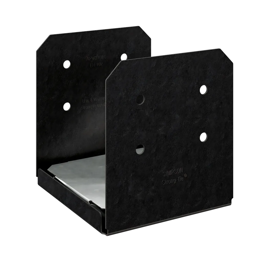 Outdoor Accents® Avant Collection Zmax®, Black Powder-Coated Post Base For 10X10 (Pack Of 2)-APVB1010-SP5521-5923