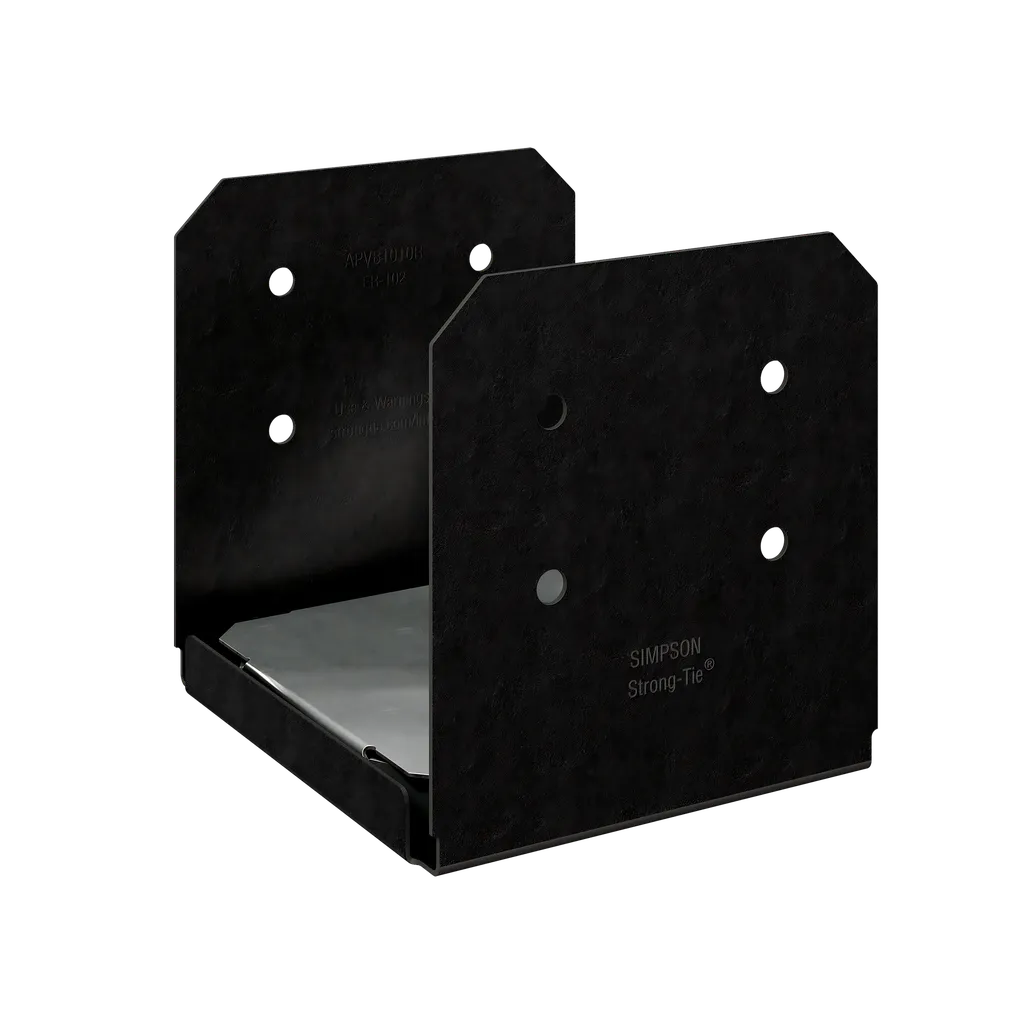 Outdoor Accents® Avant Collection Zmax®, Black Powder-Coated Post Base For 10X10 Rough-APVB1010R-SP1345-1517