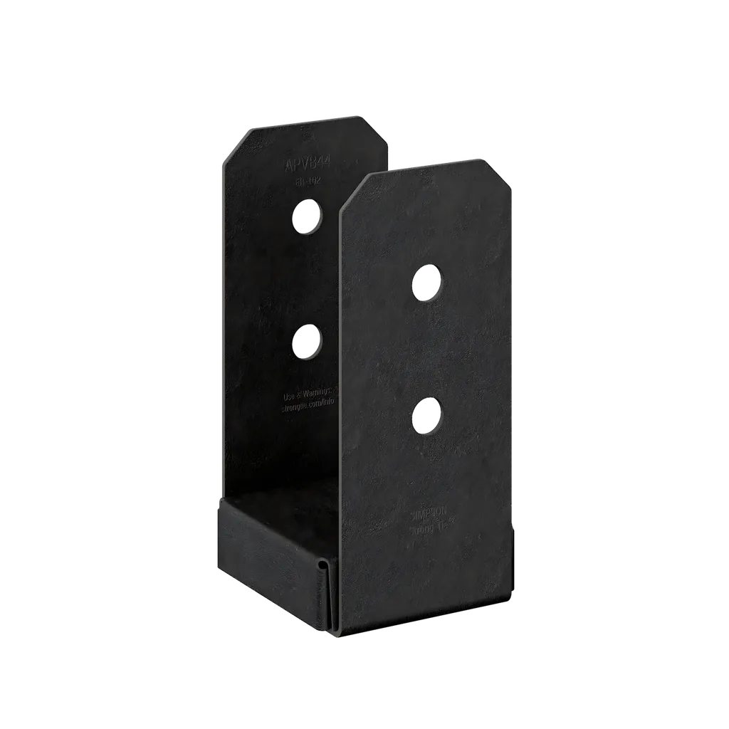 Outdoor Accents® Avant Collection Zmax®, Black Powder-Coated Post Base For 4X4 (Pack Of 8)-APVB44-SP4920-5284