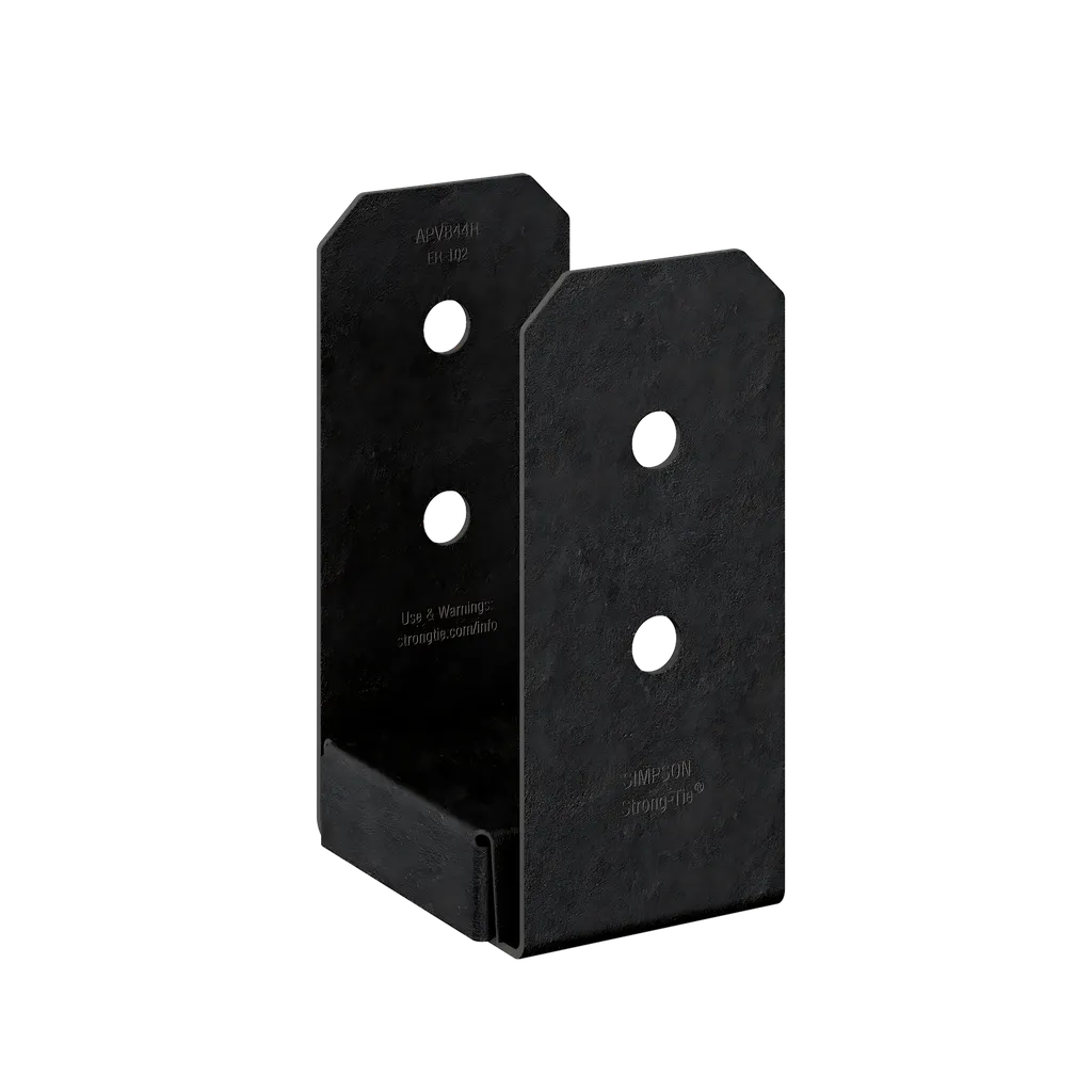 Outdoor Accents® Avant Collection Zmax®, Black Powder-Coated Post Base For 4X4 Rough (Pack Of 8)-APVB44R-SP598-726