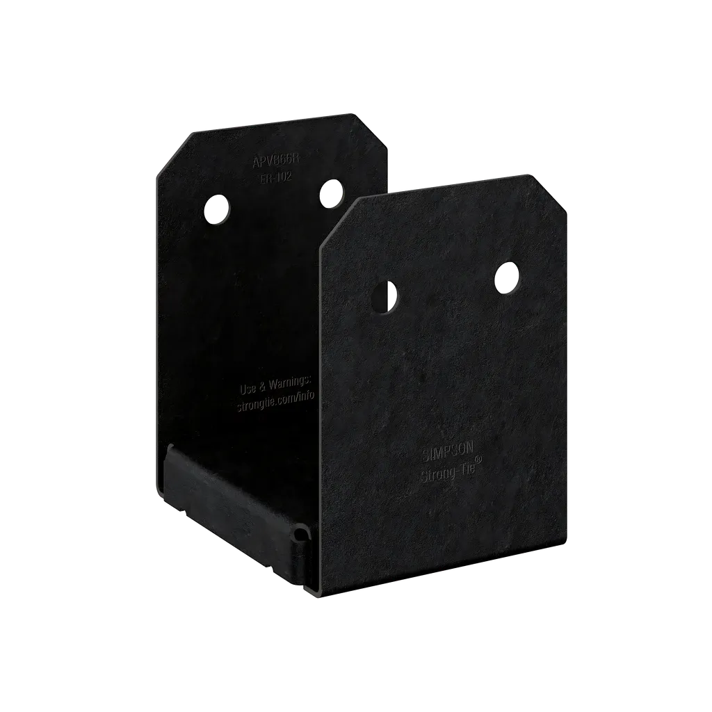 Outdoor Accents® Avant Collection Zmax®, Black Powder-Coated Post Base For 6X6 Rough-APVB66R-SP6832-7310