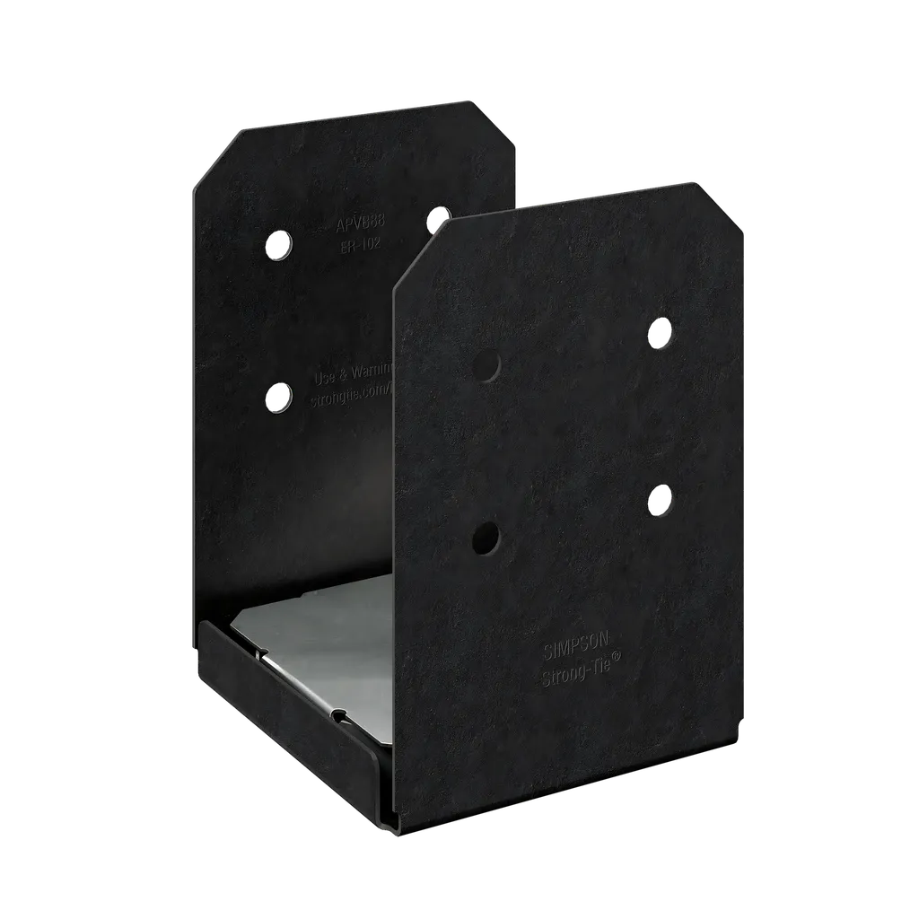 Outdoor Accents® Avant Collection Zmax®, Black Powder-Coated Post Base For 8X8-APVB88-SP4171-4498