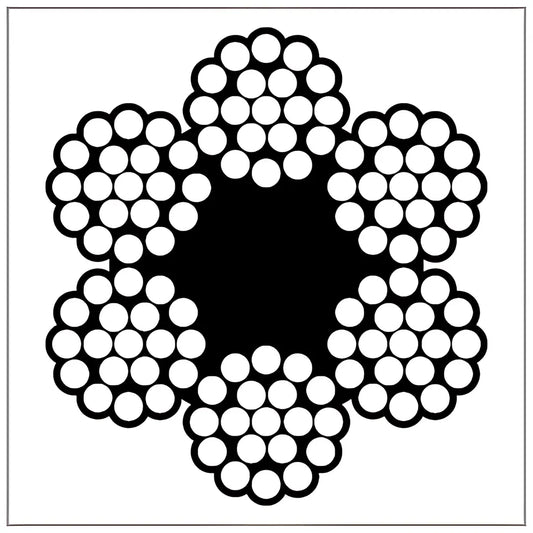 7/16 Bright 6x19 Fiber Core EIPS RRL Wire Rope