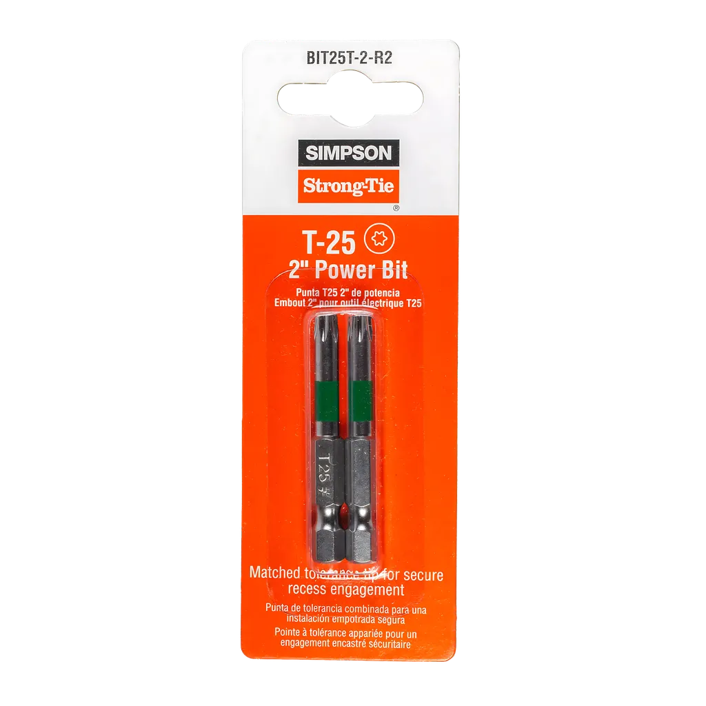 T25 6-Lobe-Drive 2-In. Power Bit (2-Qty)-BIT25T-2-R2-SP1357-1530