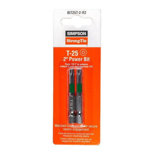 T25 6-Lobe-Drive 2-In. Power Bit (2-Qty)-BIT25T-2-R2-SP1357-1530