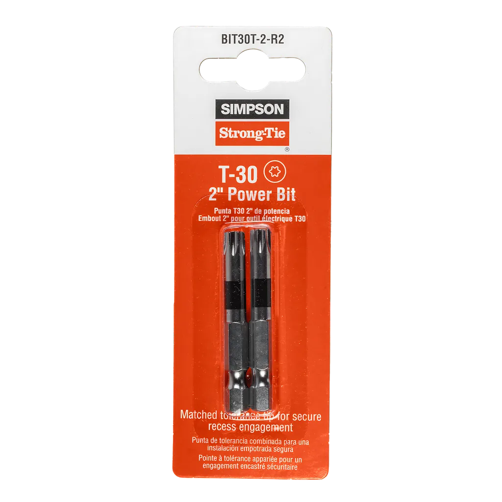 T30 6-Lobe Drive 2-In. Power Bits (2-Qty)-BIT30T-2-R2-SP8824-9397