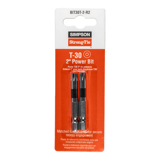 T30 6-Lobe Drive 2-In. Power Bits (2-Qty)-BIT30T-2-R2-SP8824-9397