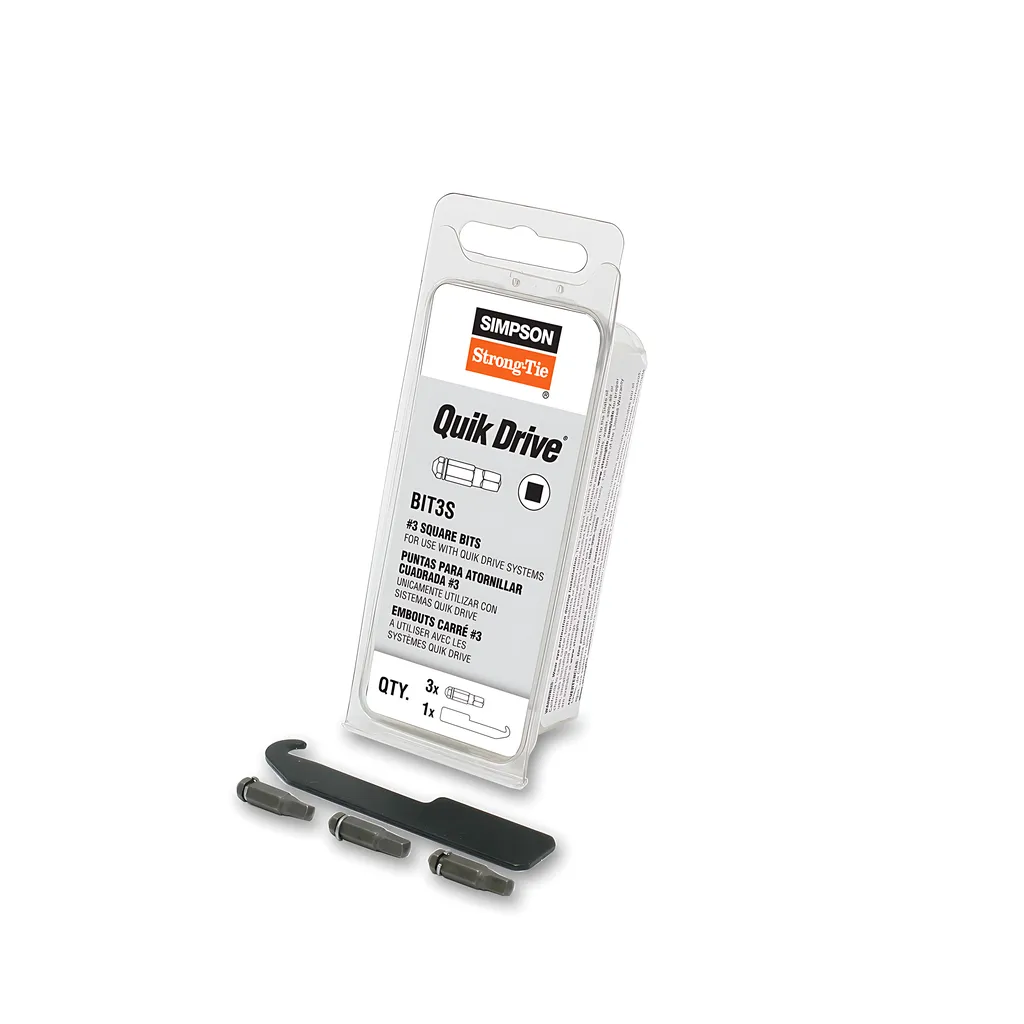 Quik Drive® #3 Square-Drive Bit (3-Qty) (Pack Of 10)-BIT3S-RC3-SP1525-1708