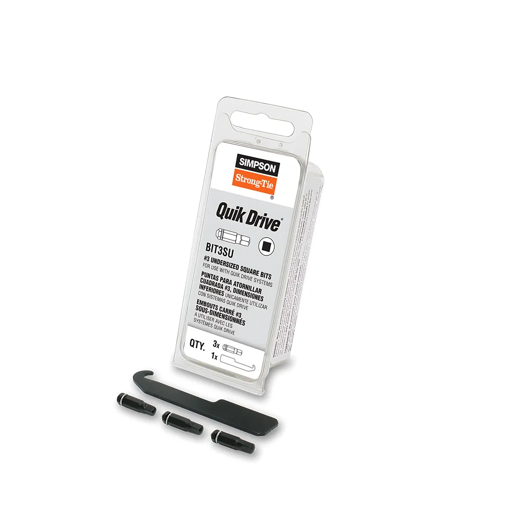 Quik Drive® #3 Square, Undersized-Drive Bit (3-Qty) (Pack Of 10)-BIT3SU-RC3-SP1790-1987