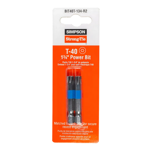T40 6-Lobe Drive 1-3/4 In. Power Bit (2-Qty)-BIT40T-134-R2-SP5140-5516